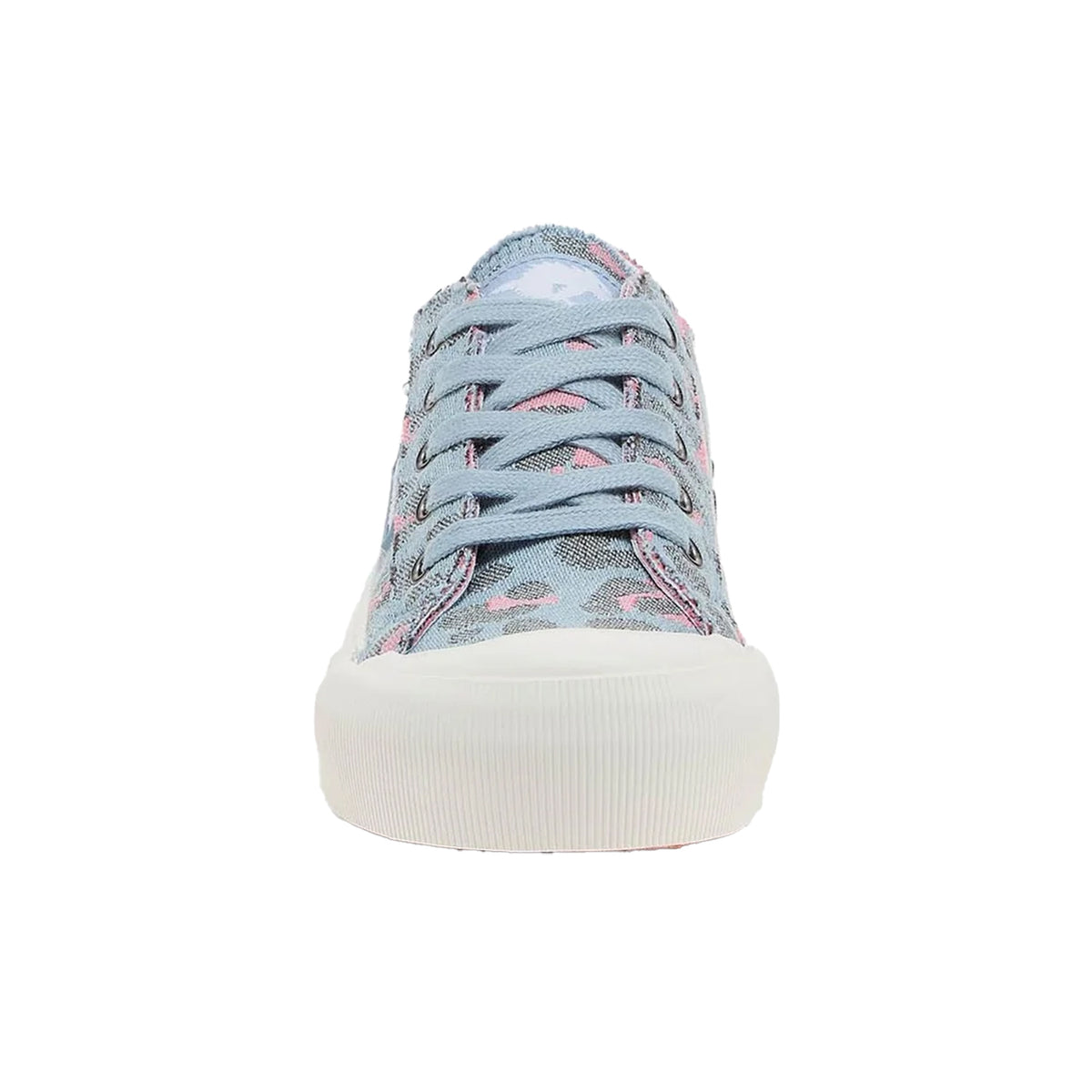 Light Blue - Pack Shot - Rocket Dog Womens-Ladies Jazzin Plus Leopard Print Canvas Trainers
