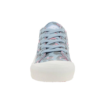 Light Blue - Pack Shot - Rocket Dog Womens-Ladies Jazzin Plus Leopard Print Canvas Trainers