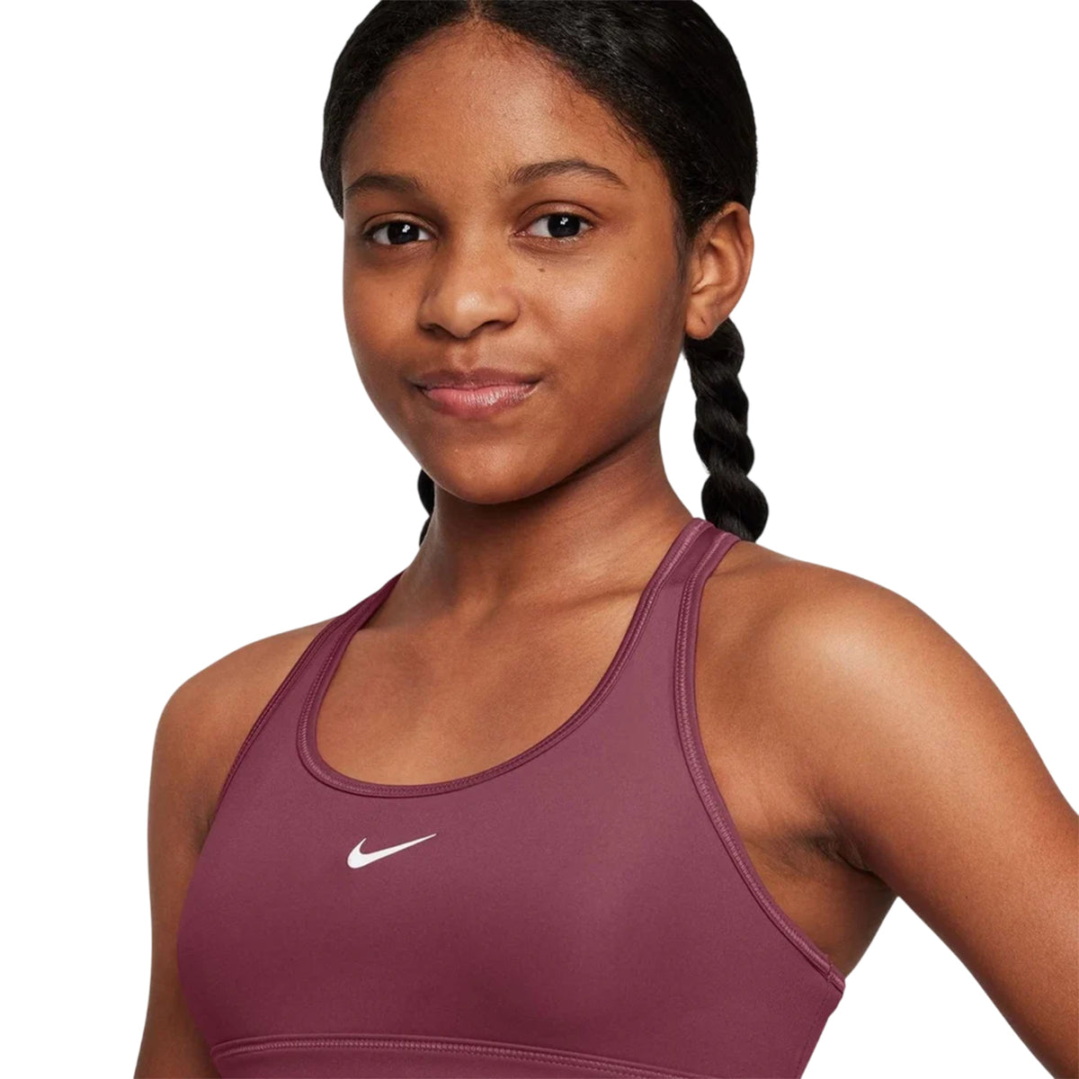 Pink Smoke - Side - Nike Girls Scoop Neck Sports Bra