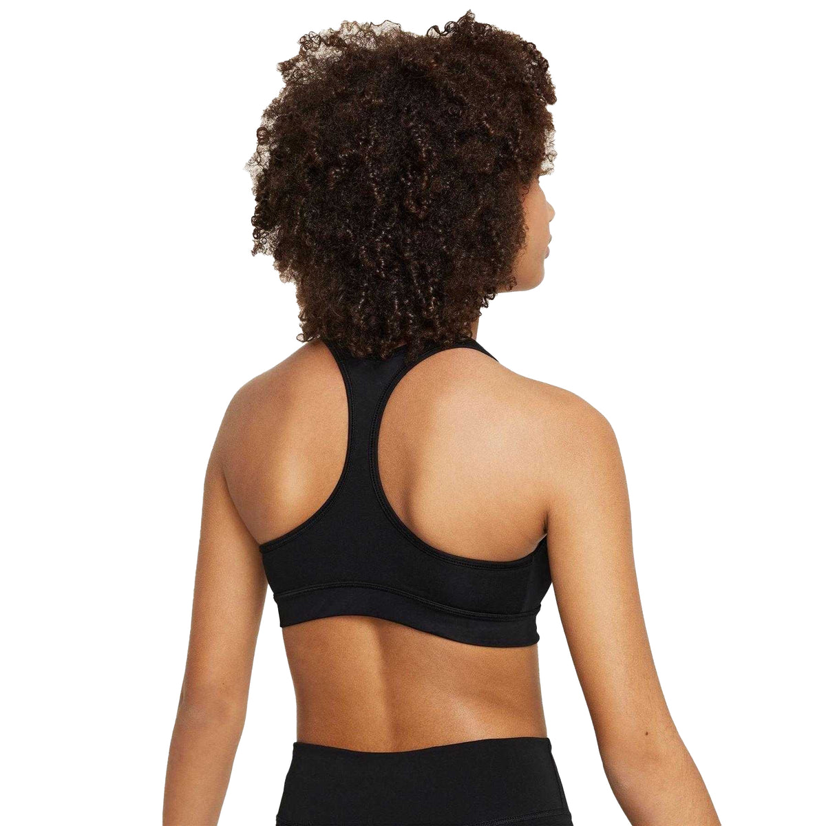 Black-White - Back - Nike Girls Scoop Neck Sports Bra