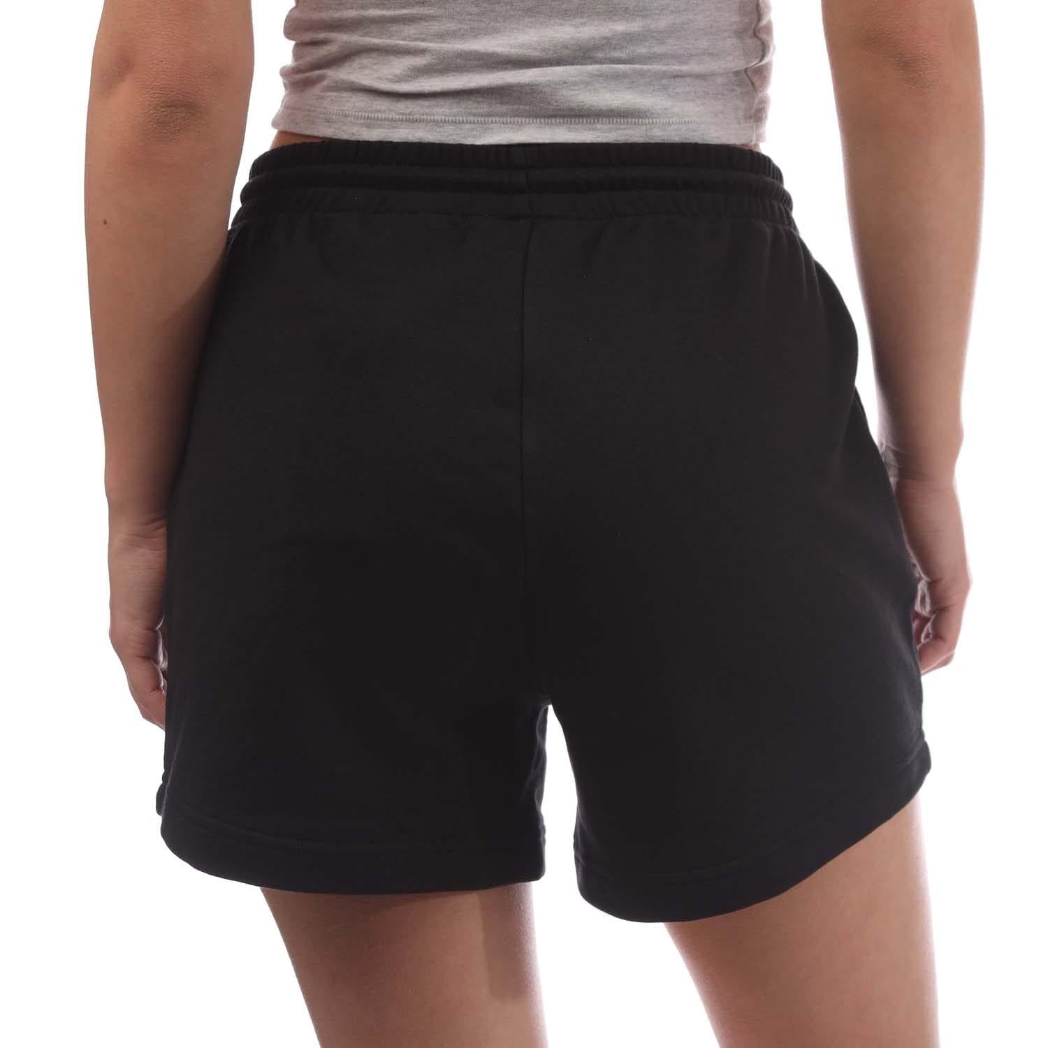 Black - Back - Timberland Womens-Ladies Linear Logo Sweat Shorts