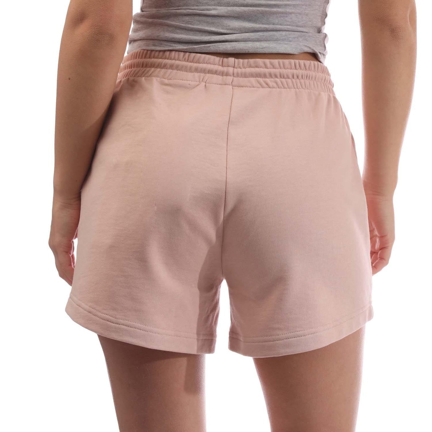 Pink - Side - Timberland Womens-Ladies Linear Logo Sweat Shorts