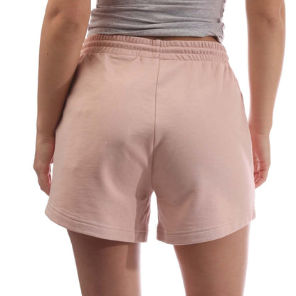 Pink - Side - Timberland Womens-Ladies Linear Logo Sweat Shorts