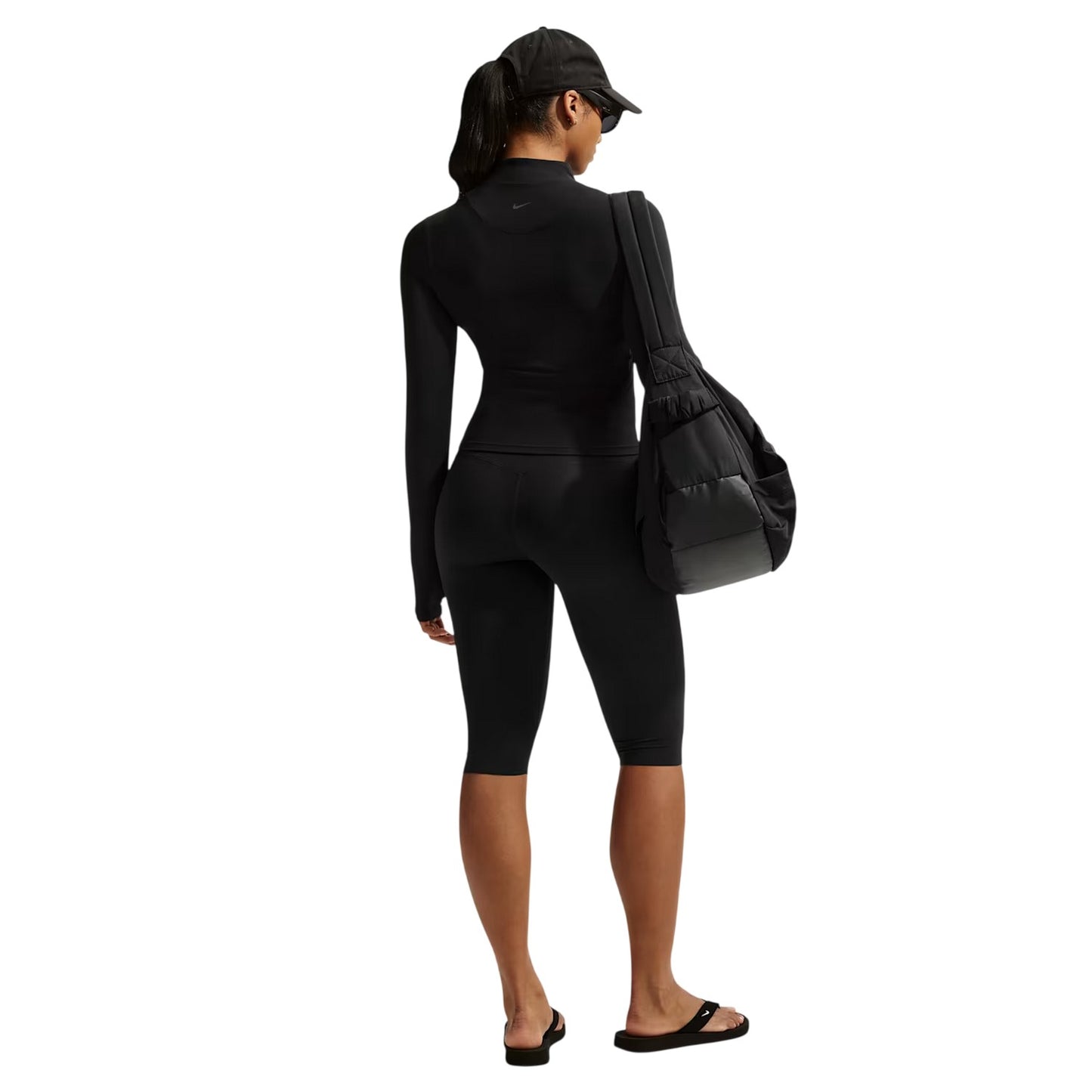 Black - Back - Nike Womens-Ladies Zenvy Fitted Base Layer Top
