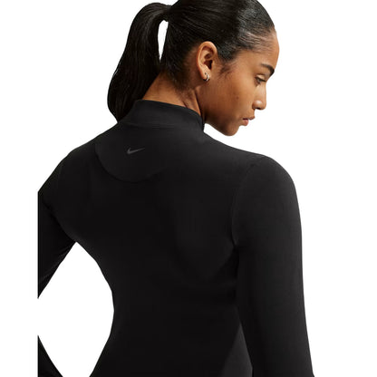 Black - Side - Nike Womens-Ladies Zenvy Fitted Base Layer Top