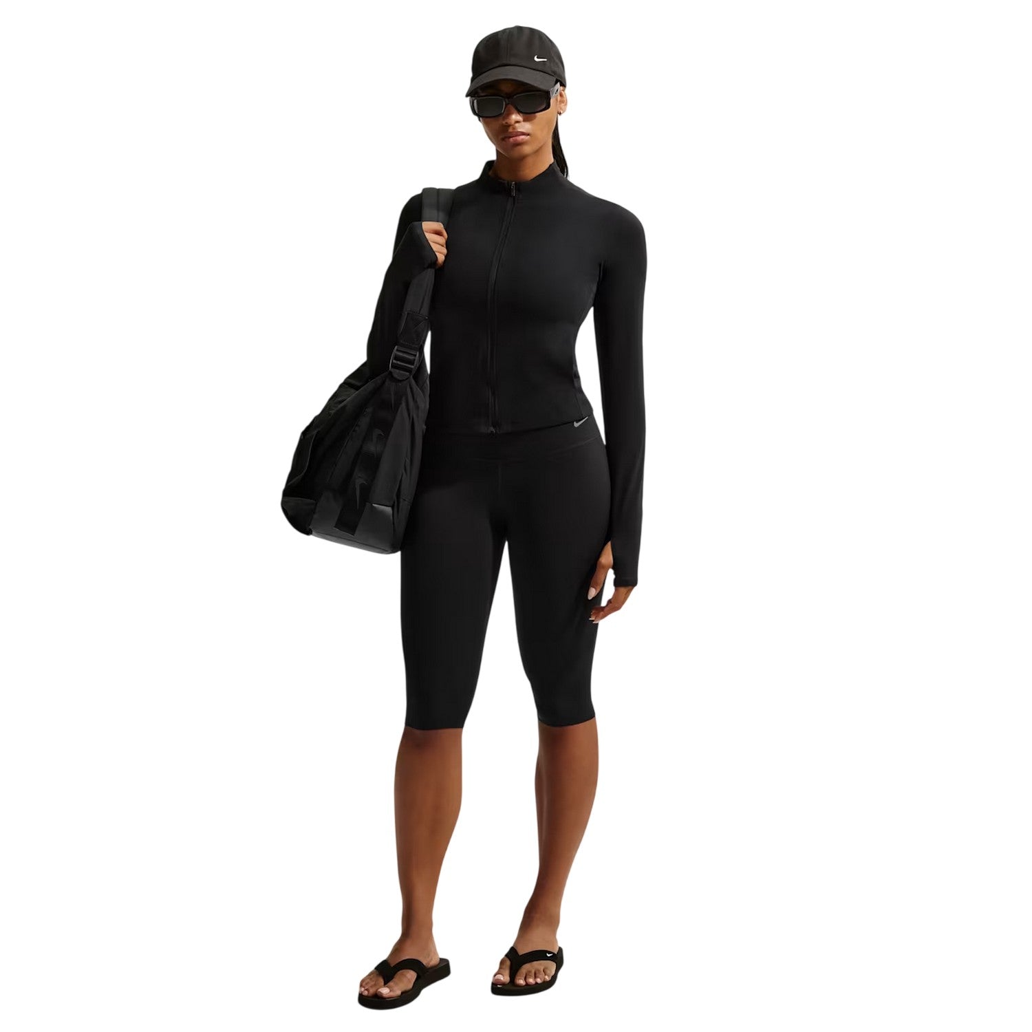 Black - Lifestyle - Nike Womens-Ladies Zenvy Fitted Base Layer Top