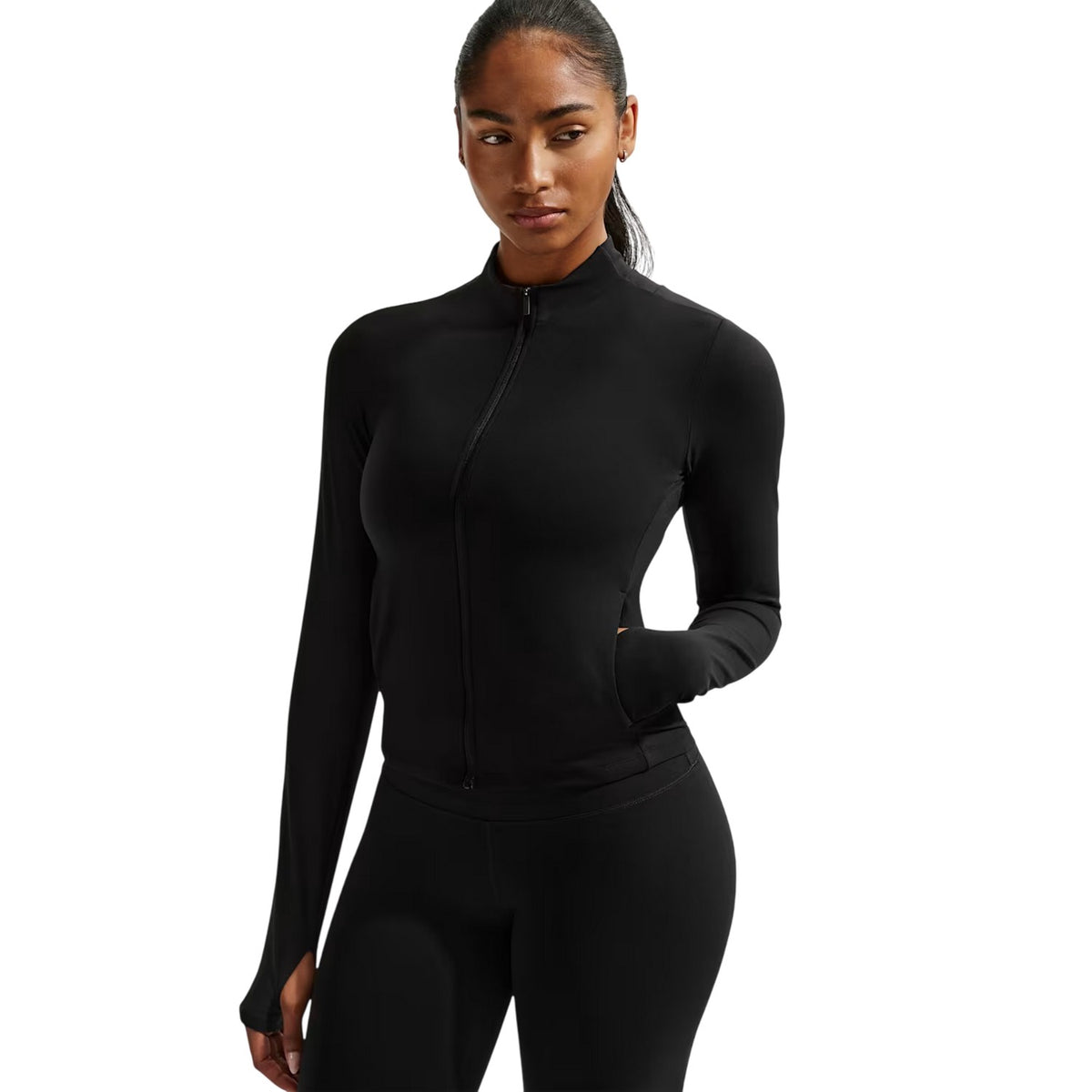 Black - Front - Nike Womens-Ladies Zenvy Fitted Base Layer Top