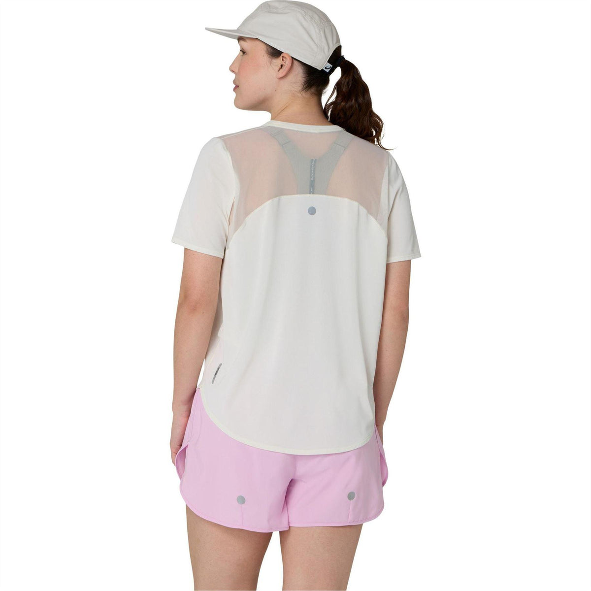 Cream - Back - Asics Womens-Ladies Road Running T-Shirt