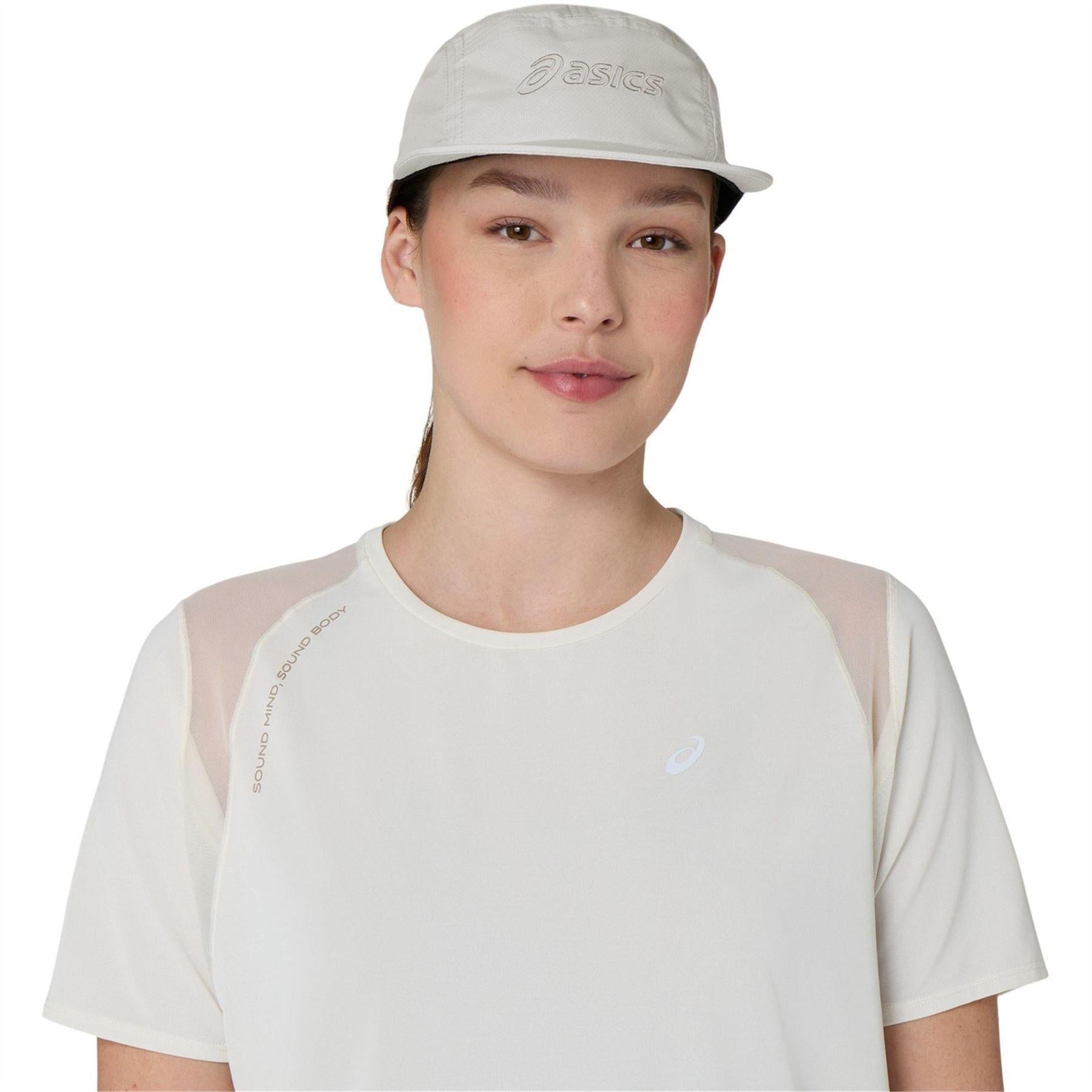 Cream - Side - Asics Womens-Ladies Road Running T-Shirt