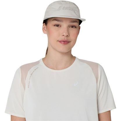 Cream - Side - Asics Womens-Ladies Road Running T-Shirt