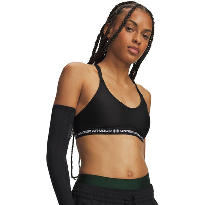 Black-White - Front - Under Armour Womens-Ladies Low Impact Sports Bra