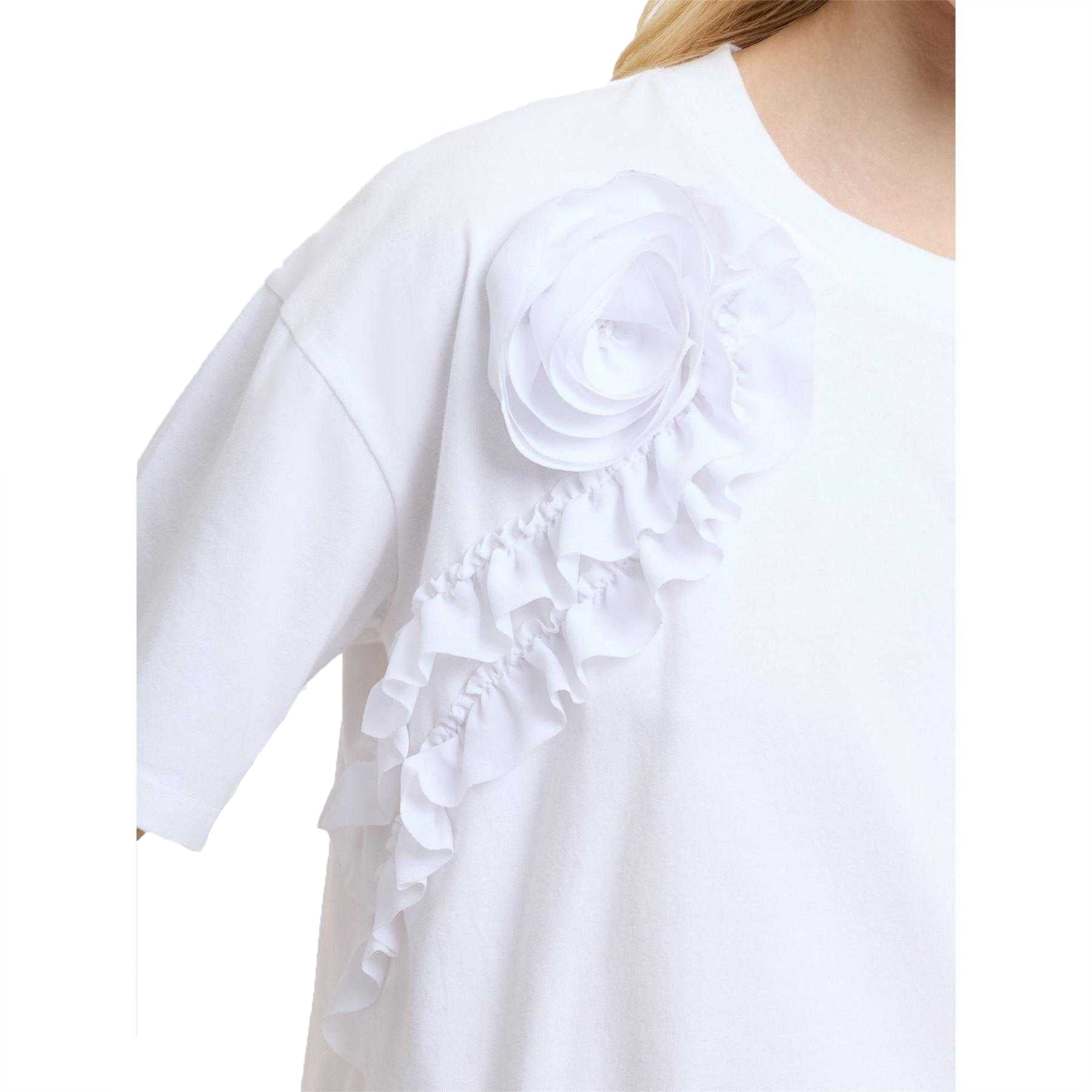 White - Side - French Connection Womens-Ladies Rose Crepe T-Shirt