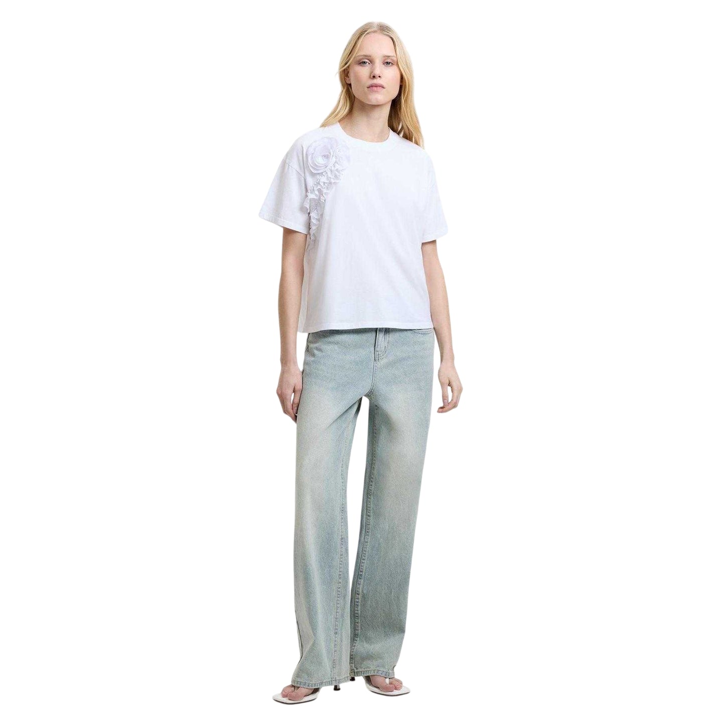 White - Lifestyle - French Connection Womens-Ladies Rose Crepe T-Shirt