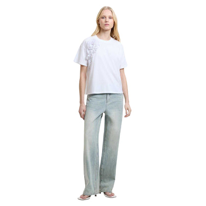 White - Lifestyle - French Connection Womens-Ladies Rose Crepe T-Shirt