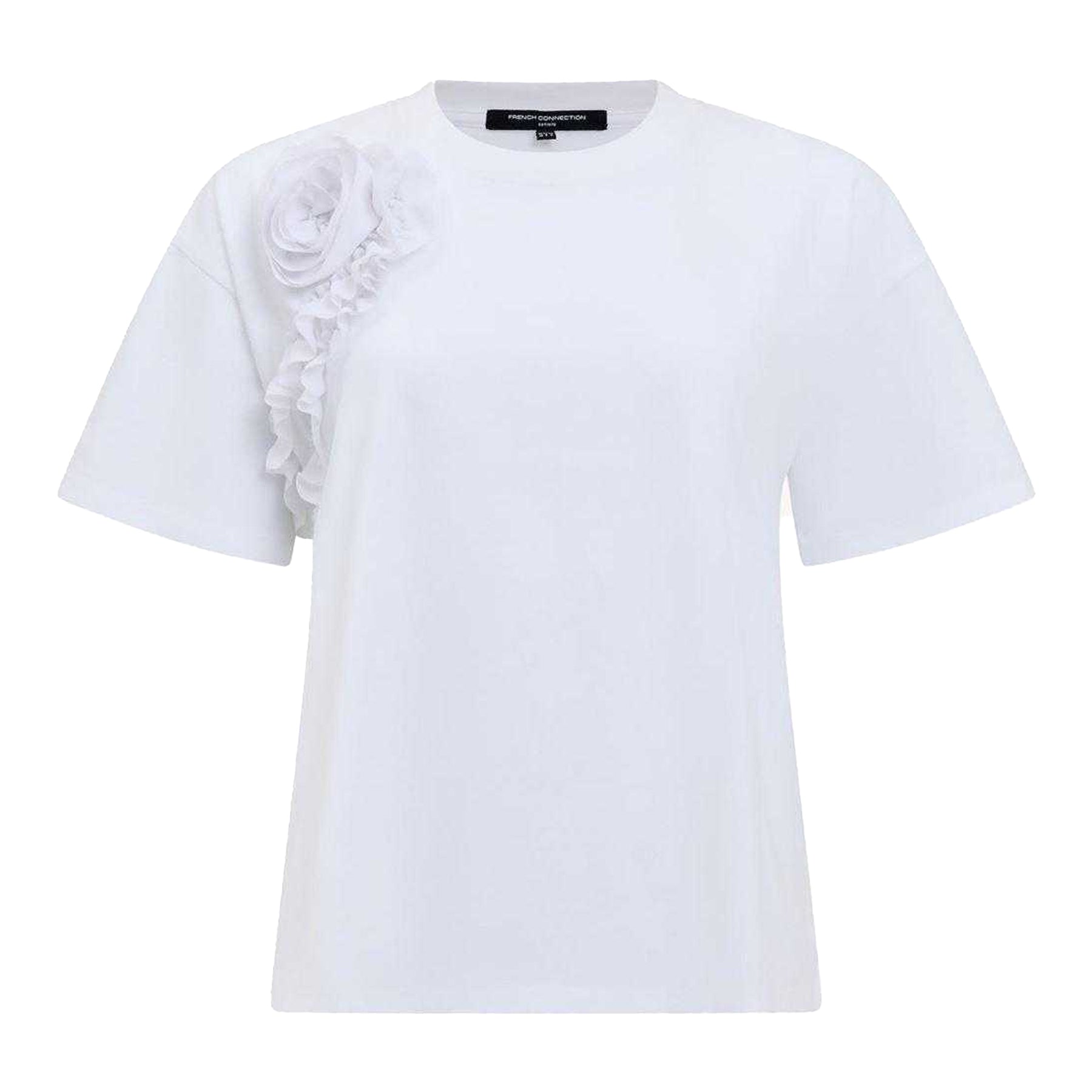 White - Front - French Connection Womens-Ladies Rose Crepe T-Shirt
