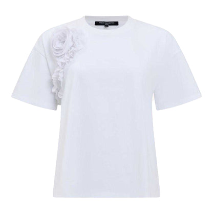 White - Front - French Connection Womens-Ladies Rose Crepe T-Shirt