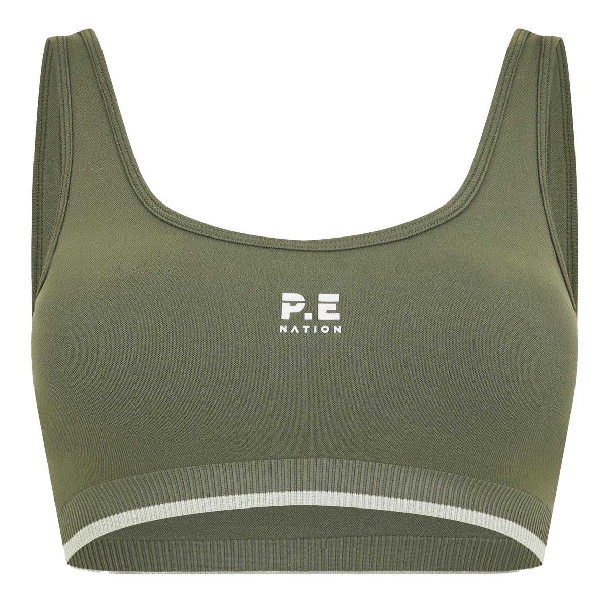 Khaki Brown - Front - PE Nation Womens-Ladies Restore Sports Bra
