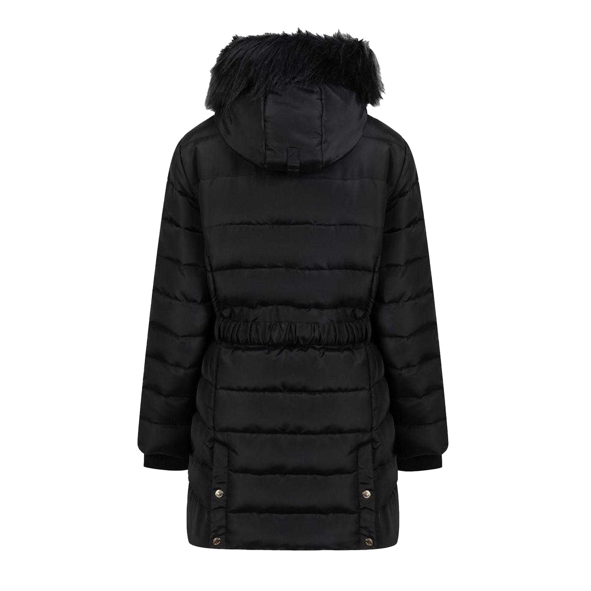 Black - Back - Firetrap Womens-Ladies Waterproof Long-Sleeved Puffer Jacket