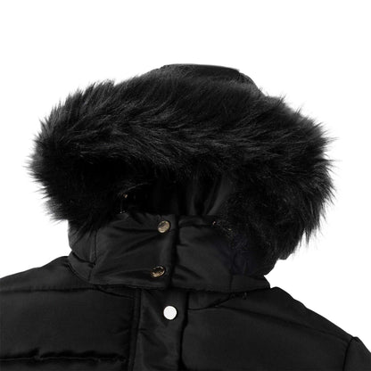 Black - Pack Shot - Firetrap Womens-Ladies Waterproof Long-Sleeved Puffer Jacket