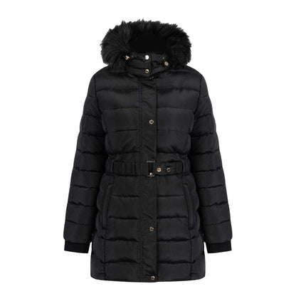 Black - Front - Firetrap Womens-Ladies Waterproof Long-Sleeved Puffer Jacket