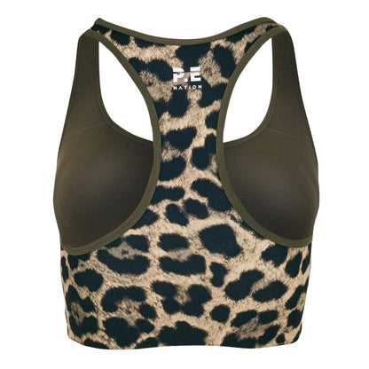 Leopard - Back - PE Nation Womens-Ladies Leopard Print Sports Bra