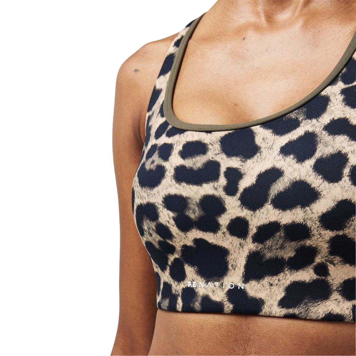 Leopard - Side - PE Nation Womens-Ladies Leopard Print Sports Bra
