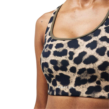 Leopard - Side - PE Nation Womens-Ladies Leopard Print Sports Bra