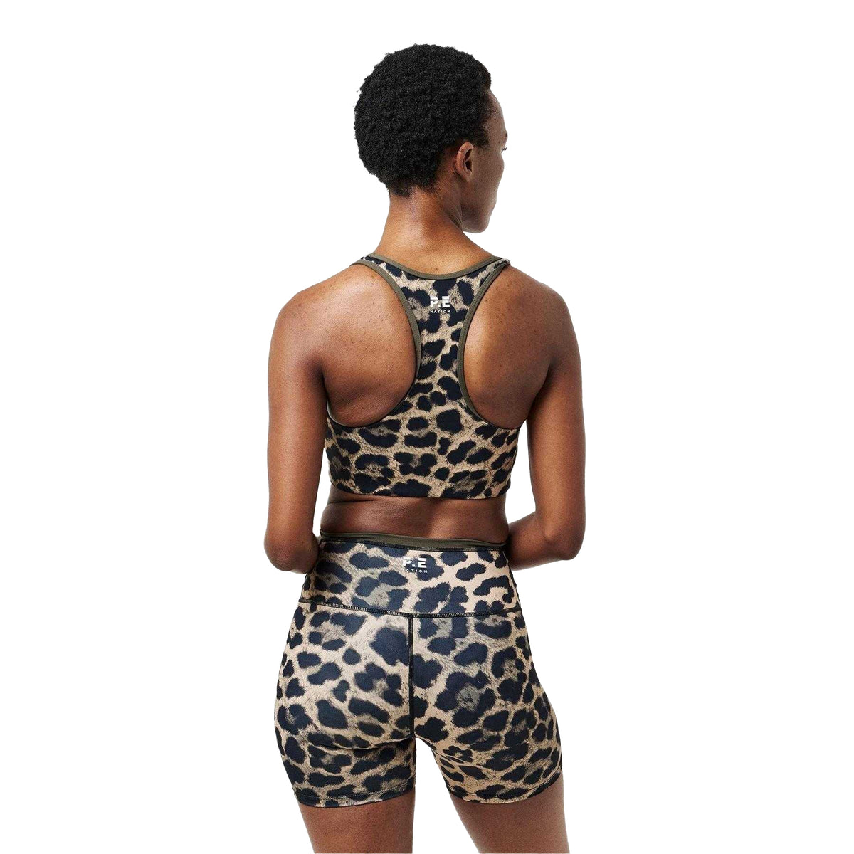 Leopard - Pack Shot - PE Nation Womens-Ladies Leopard Print Sports Bra