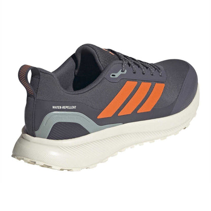Aurora Green-Orange - Back - Adidas Mens Runfalcon 5 Water Repellent Shoes