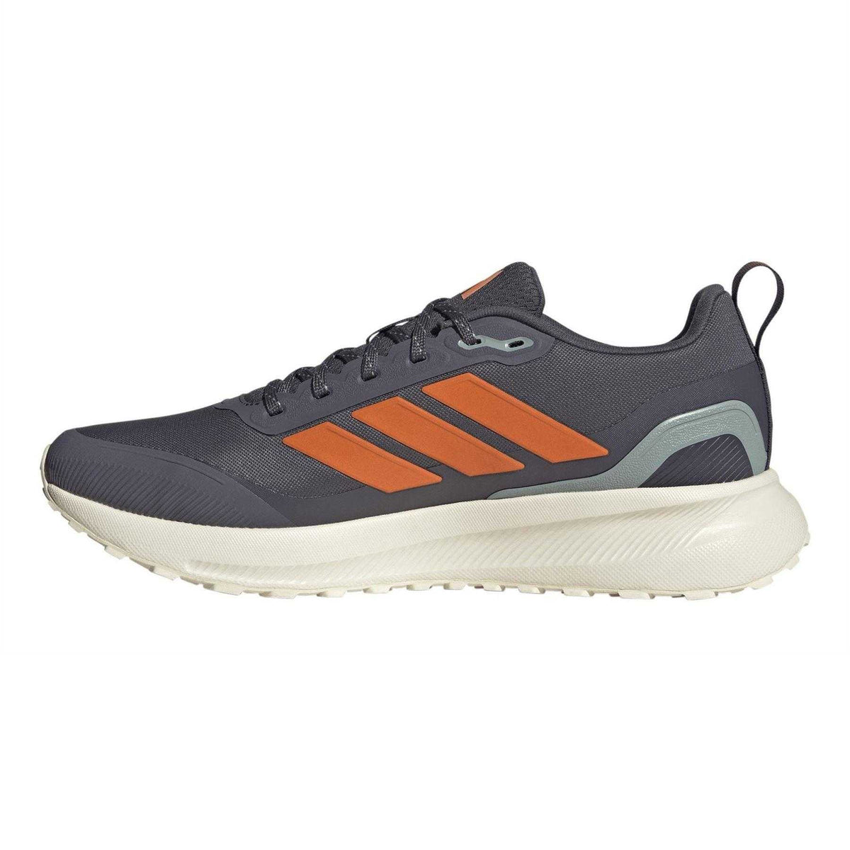 Aurora Green-Orange - Side - Adidas Mens Runfalcon 5 Water Repellent Shoes