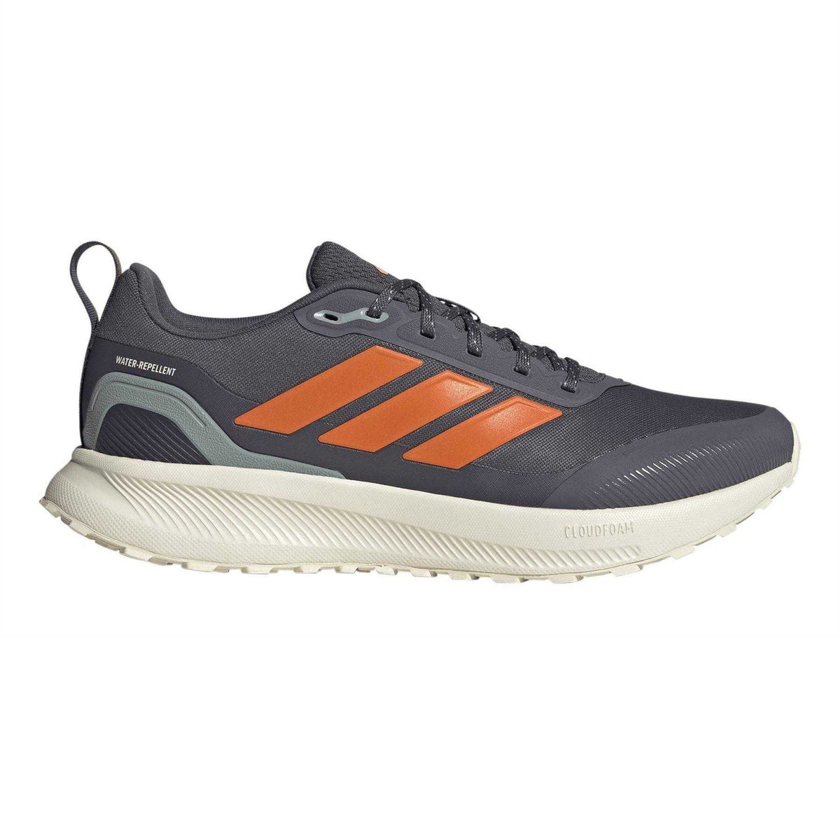 Aurora Green-Orange - Front - Adidas Mens Runfalcon 5 Water Repellent Shoes