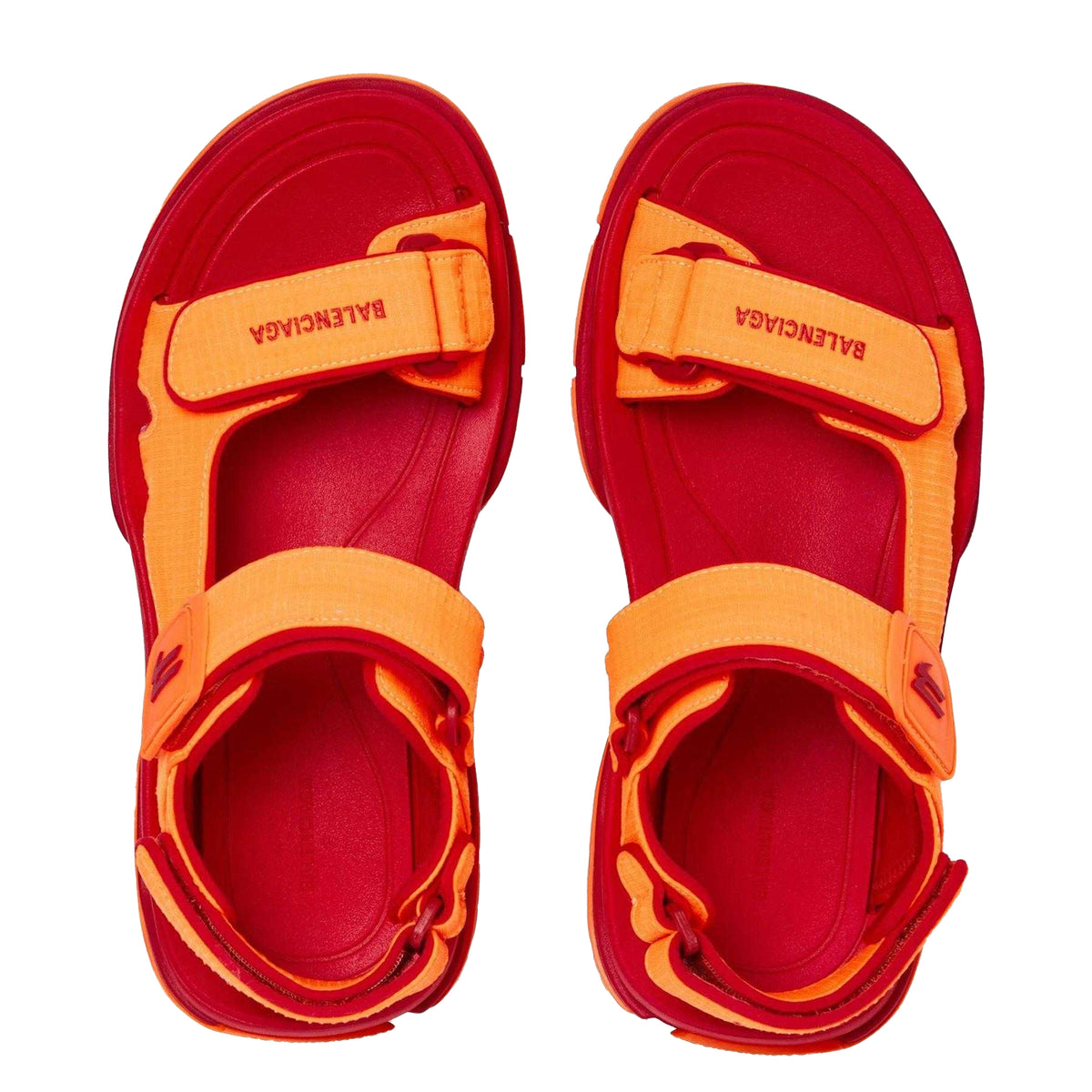 Orange-Red - Side - Balenciaga Womens-Ladies Tourist Sandals