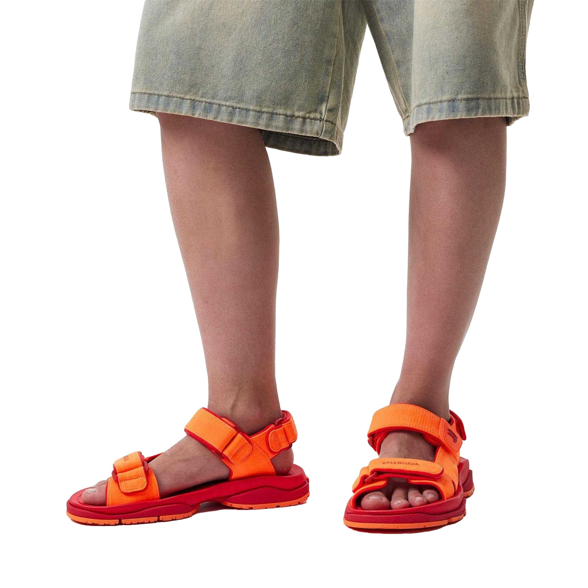 Orange-Red - Lifestyle - Balenciaga Womens-Ladies Tourist Sandals