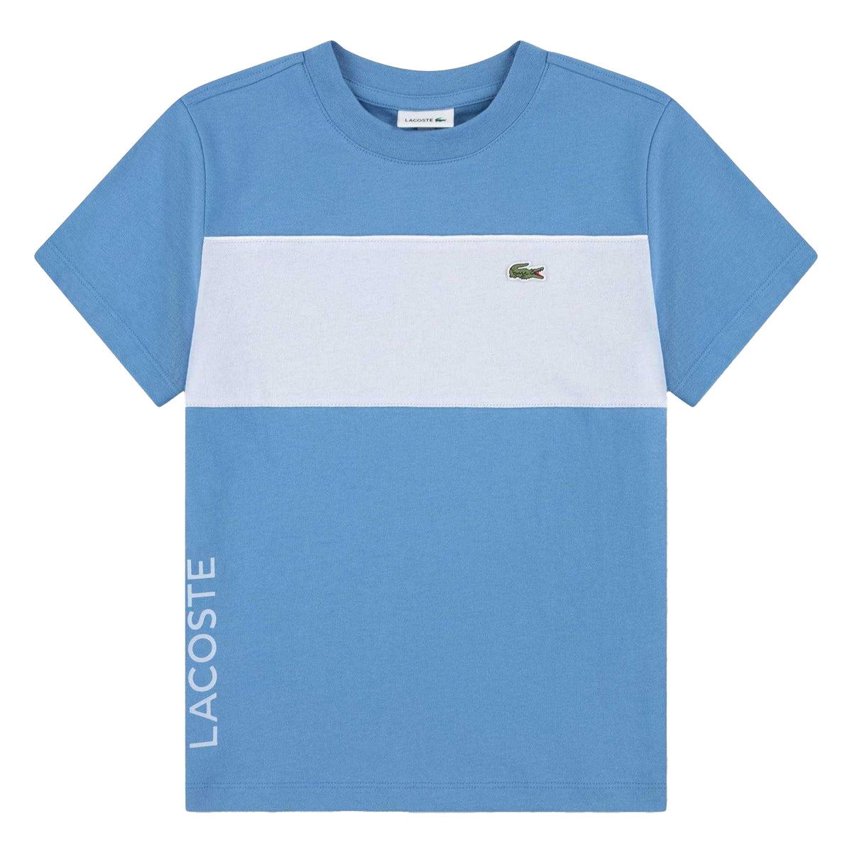 Blue - Front - Lacoste Childrens-Kids Block Regular T-Shirt