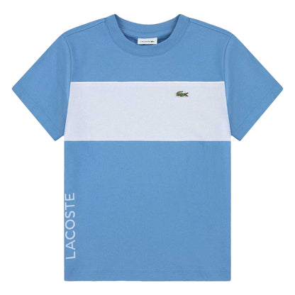 Blue - Front - Lacoste Childrens-Kids Block Regular T-Shirt