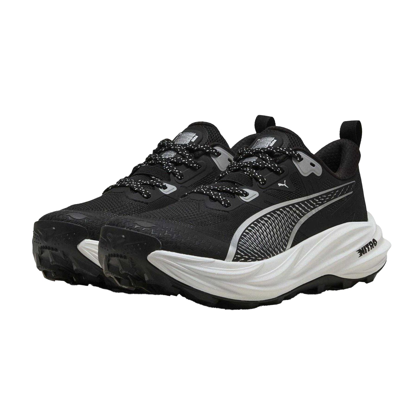 Black-Silver - Pack Shot - Puma Womens-Ladies Voyage Nitro 4 Off Road Shoes