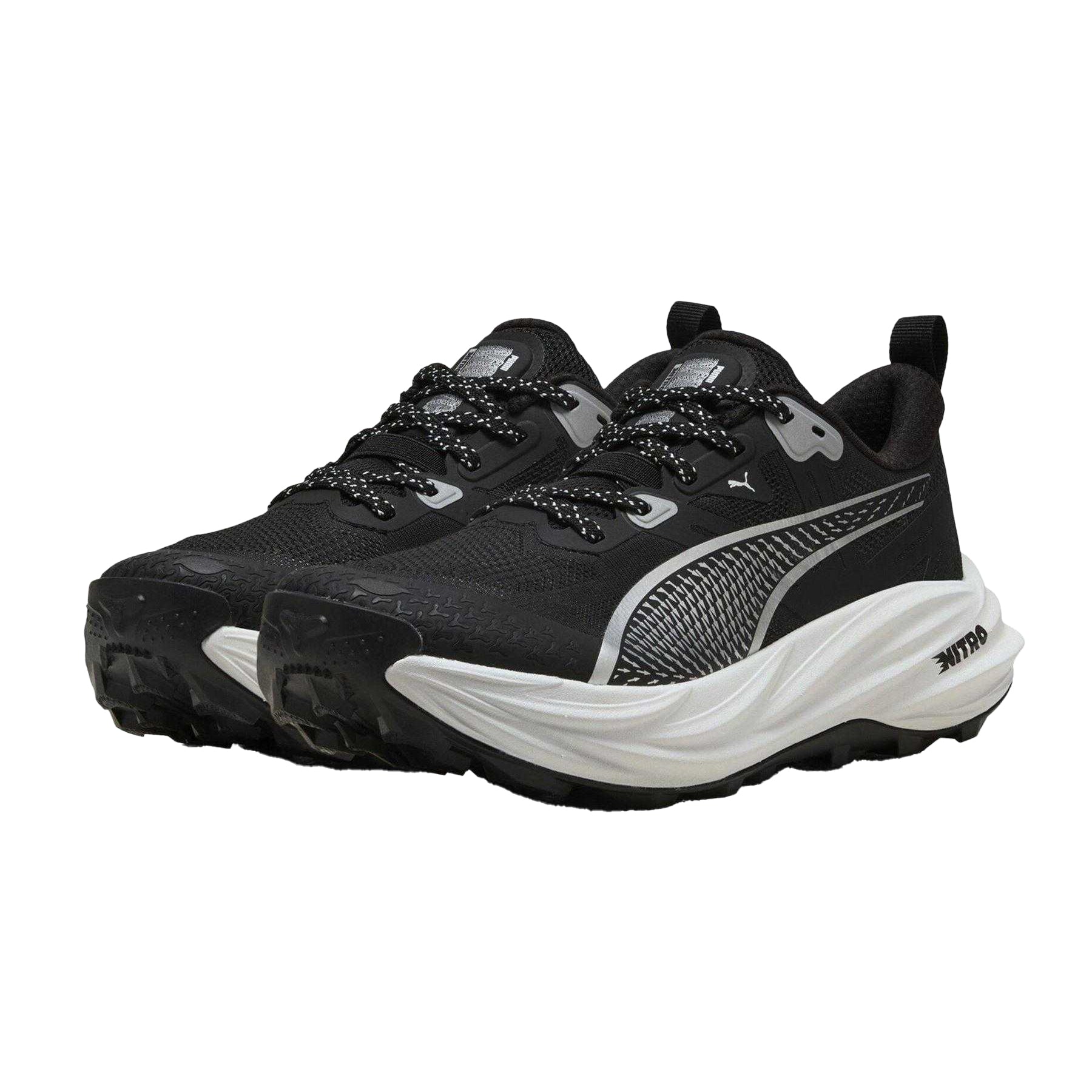 Black-Silver - Pack Shot - Puma Womens-Ladies Voyage Nitro 4 Off Road Shoes
