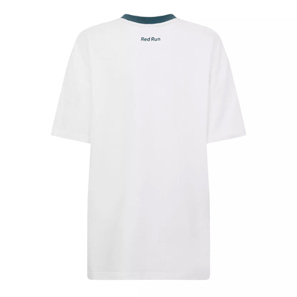 White - Back - Red Run Womens-Ladies Skyline T-Shirt