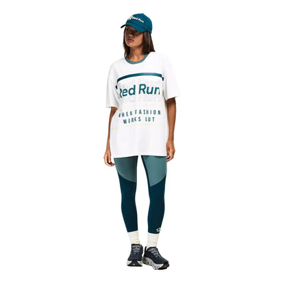 White - Pack Shot - Red Run Womens-Ladies Skyline T-Shirt