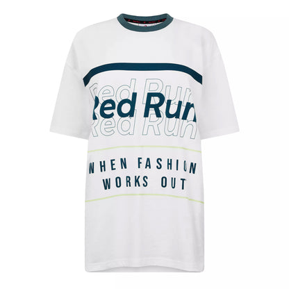 White - Front - Red Run Womens-Ladies Skyline T-Shirt