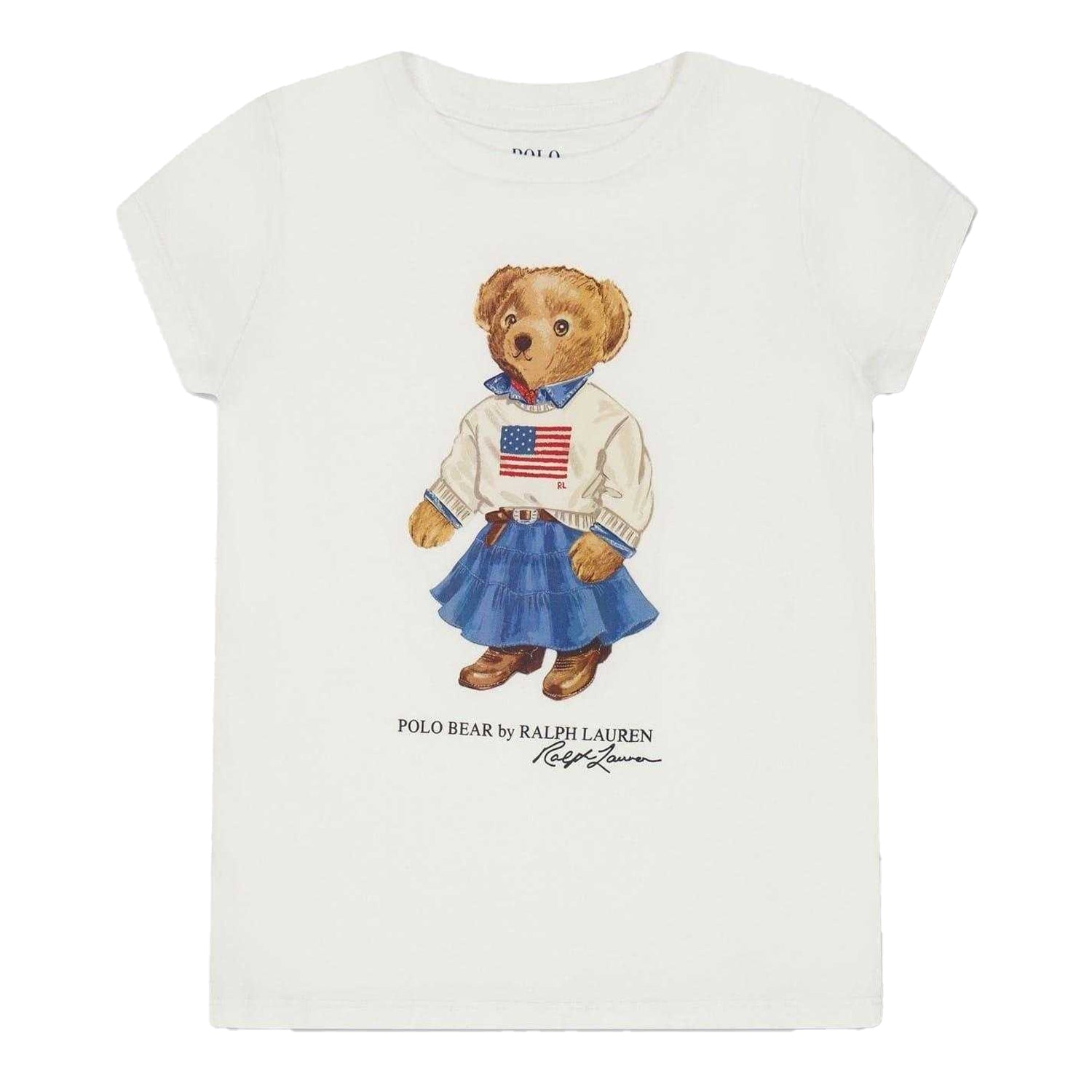 White - Front - Ralph Lauren Childrens-Kids Polo Bear T-Shirt