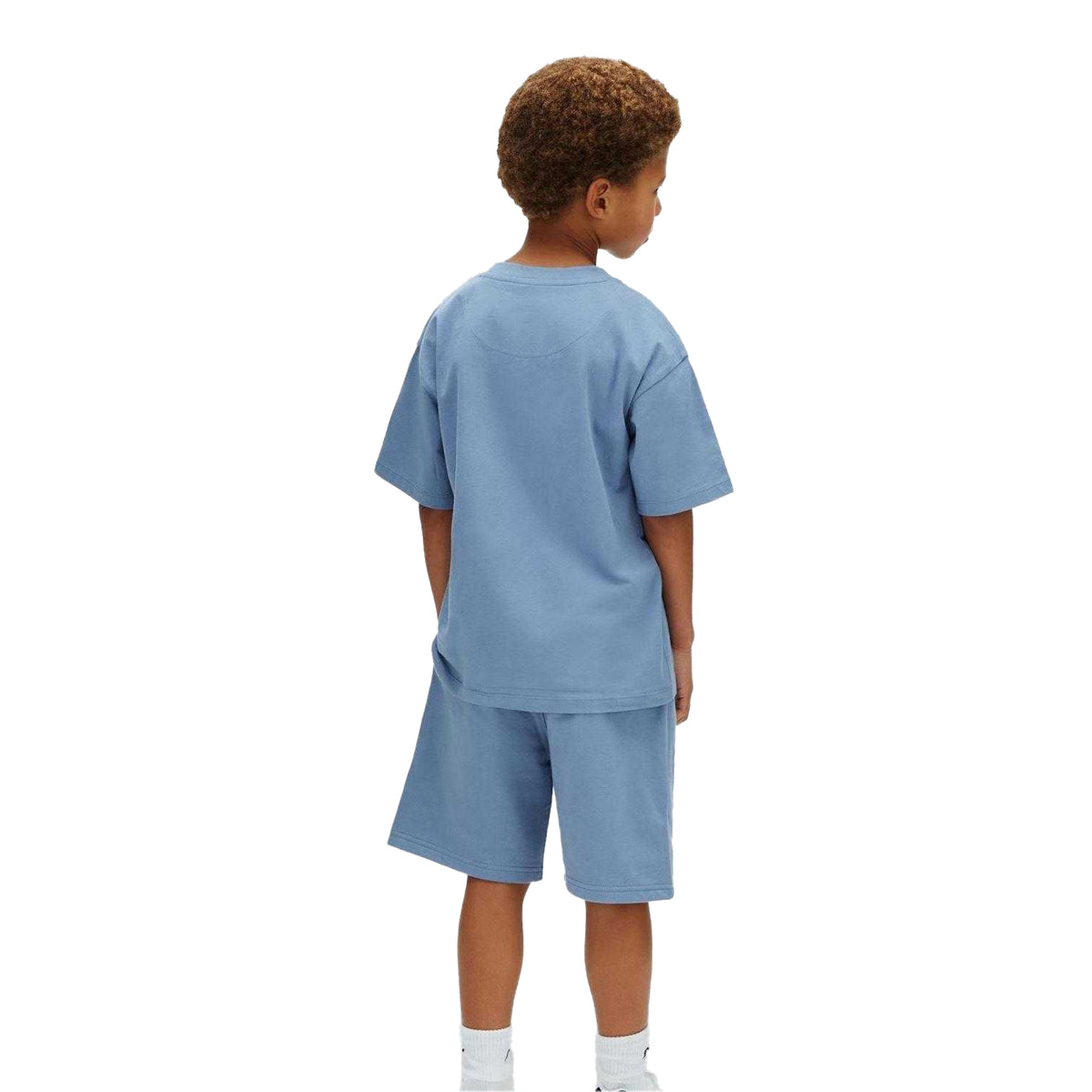 Blue - Back - Calvin Klein Childrens-Kids Logo T-Shirt & Shorts Set