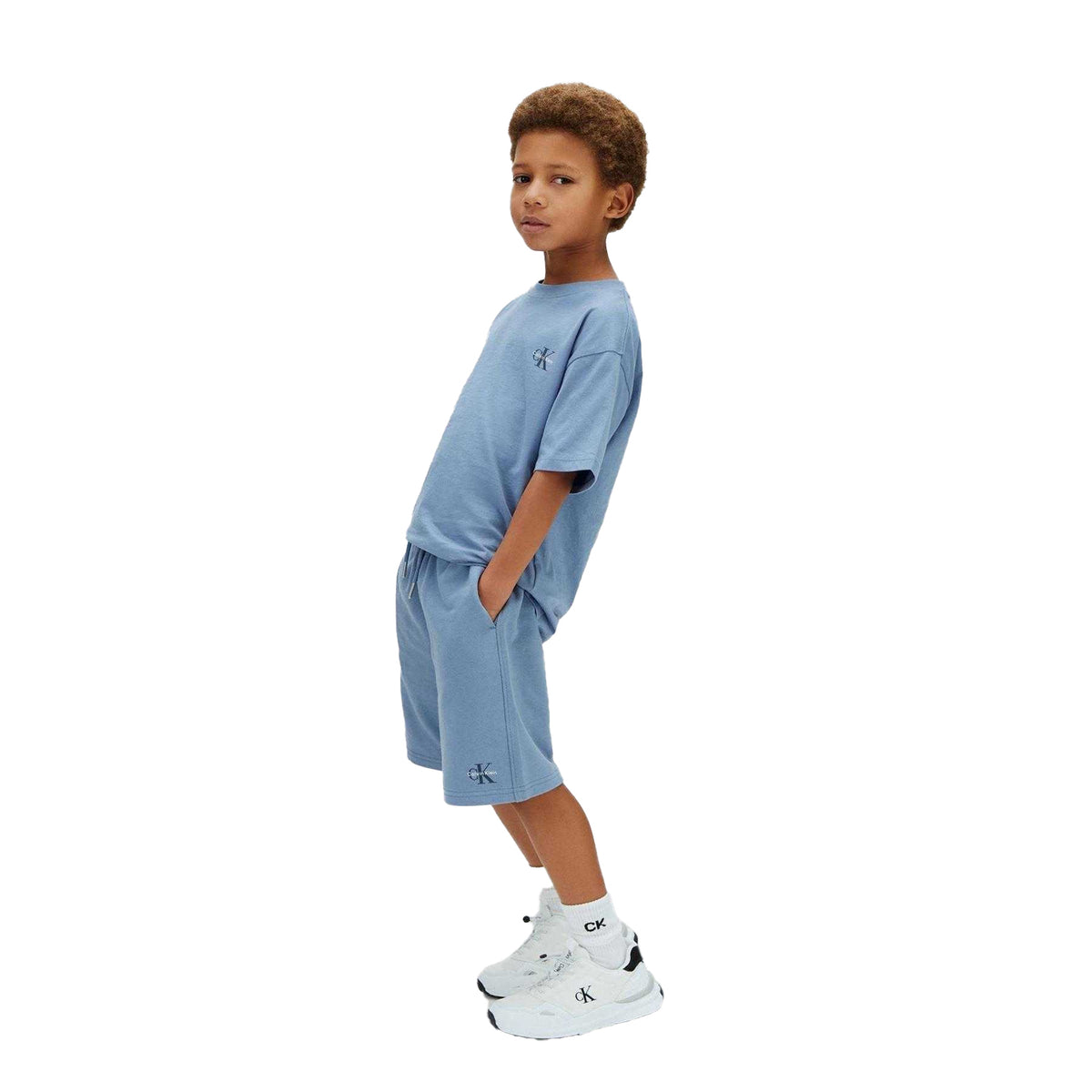 Blue - Lifestyle - Calvin Klein Childrens-Kids Logo T-Shirt & Shorts Set
