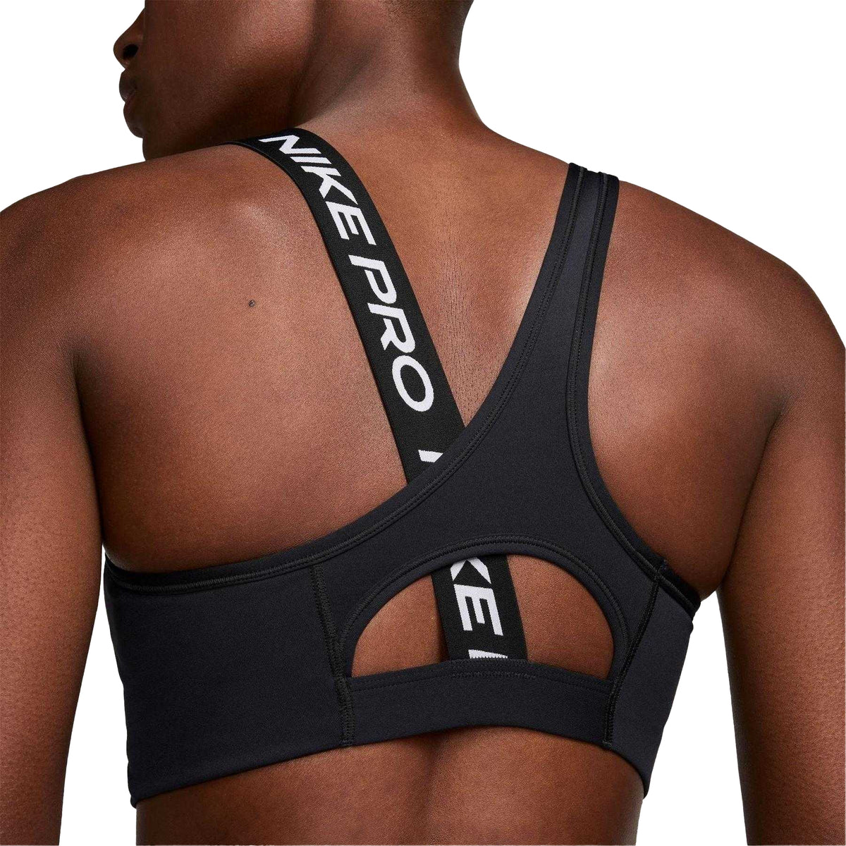 Black - Side - Nike Womens-Ladies Asymmetric Sports Bra