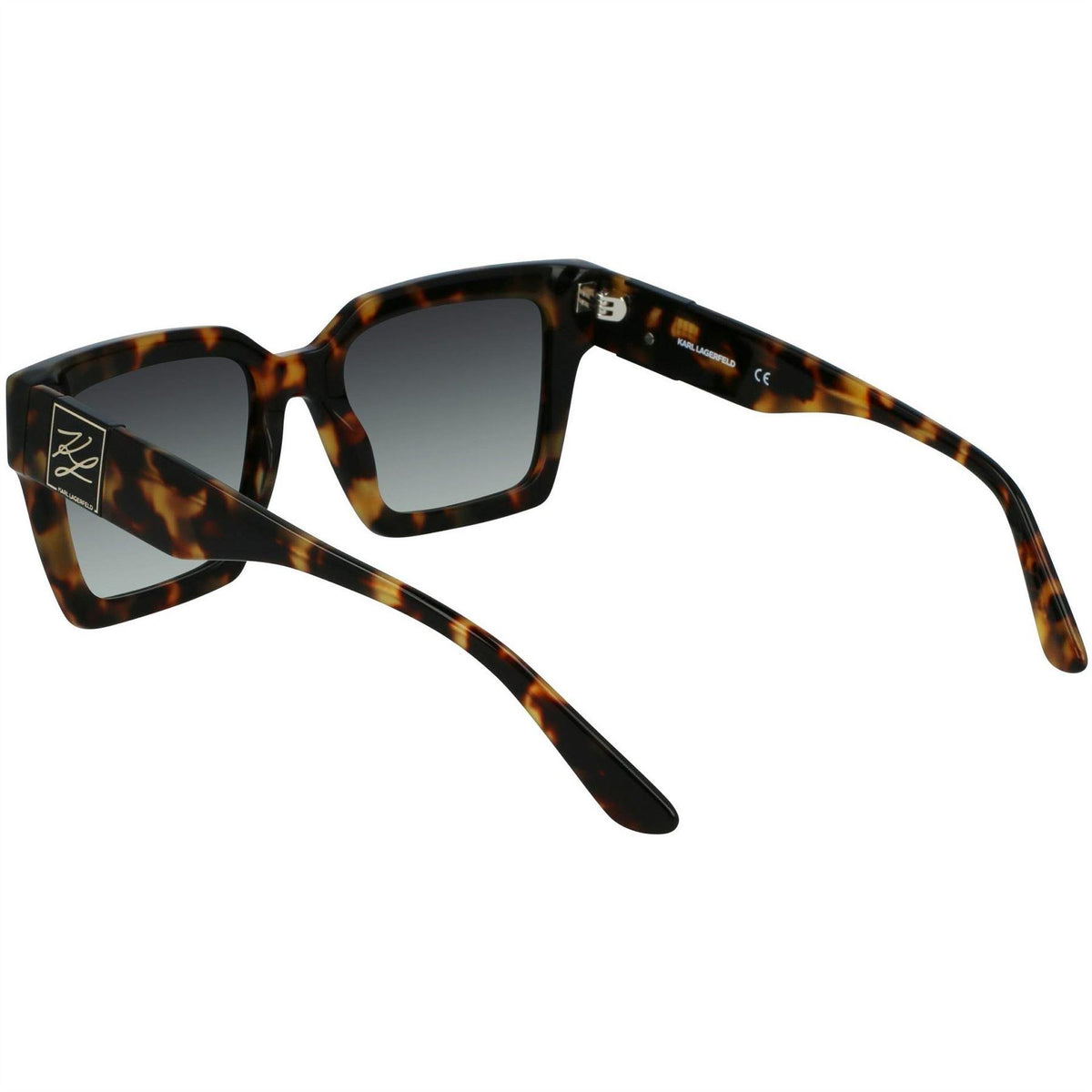 Tortoise - Back - Karl Lagerfeld Womens-Ladies Rectangle Sunglasses