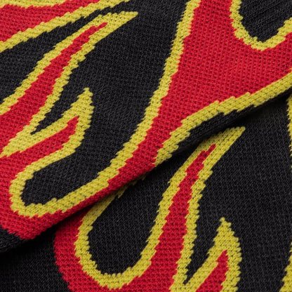 Black-Red - Lifestyle - Palm Angels Mens Flames Socks