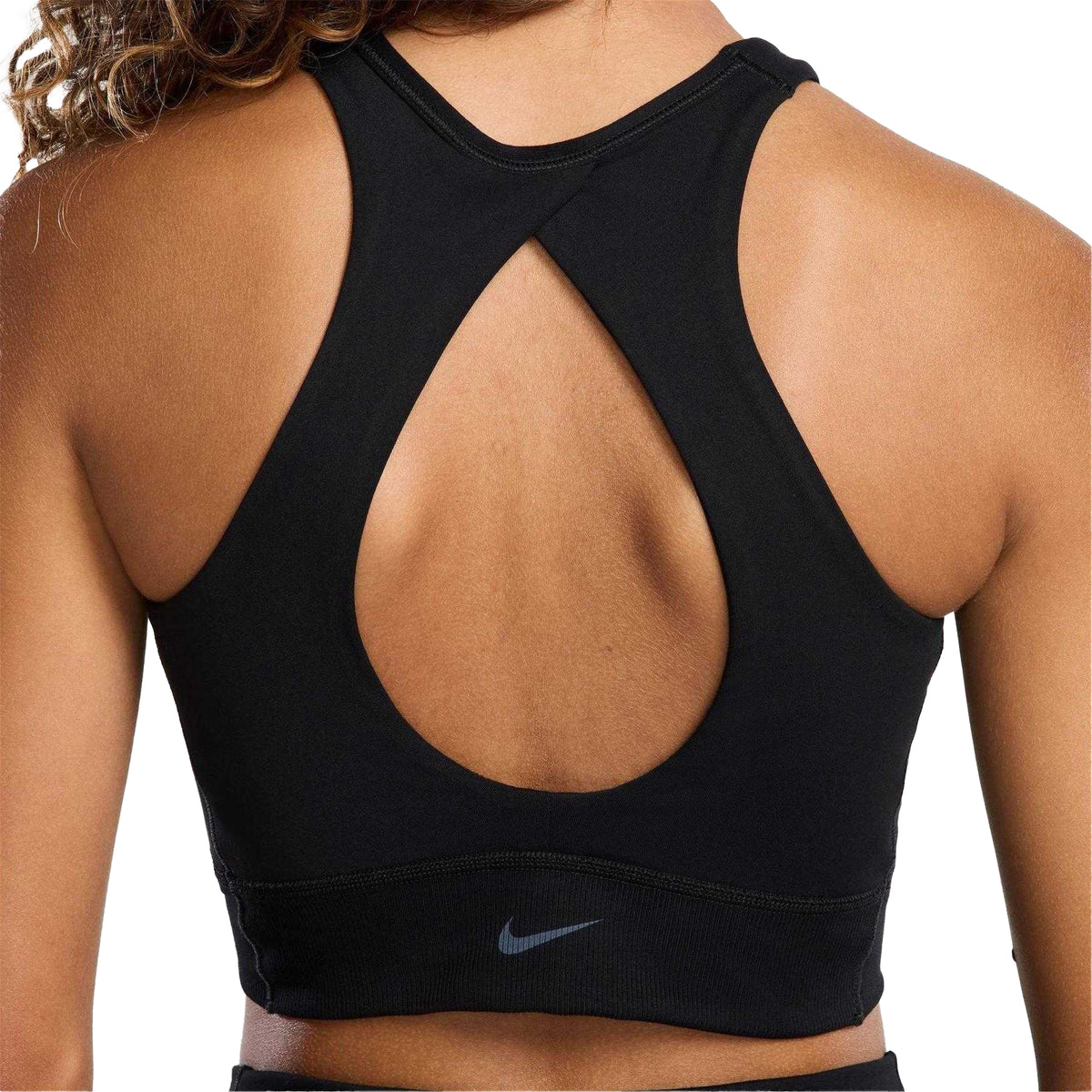 Black - Side - Nike Womens-Ladies Twist Knot Sports Bra