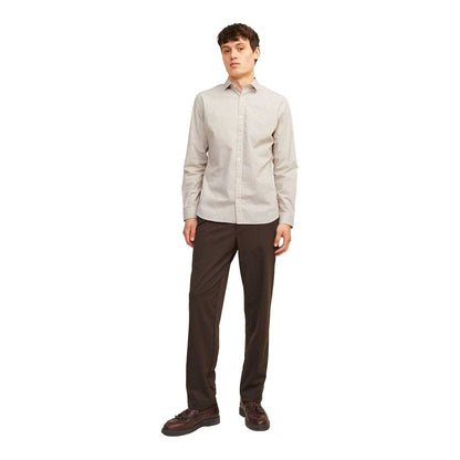 Mineral Yellow - Pack Shot - Jack And Jones Mens Printed Slim Long-Sleeved Shirt