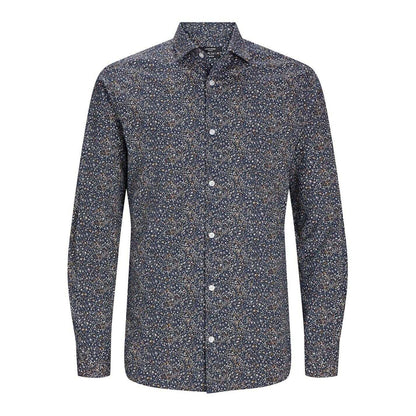 Night Sky - Front - Jack And Jones Mens Printed Slim Long-Sleeved Shirt