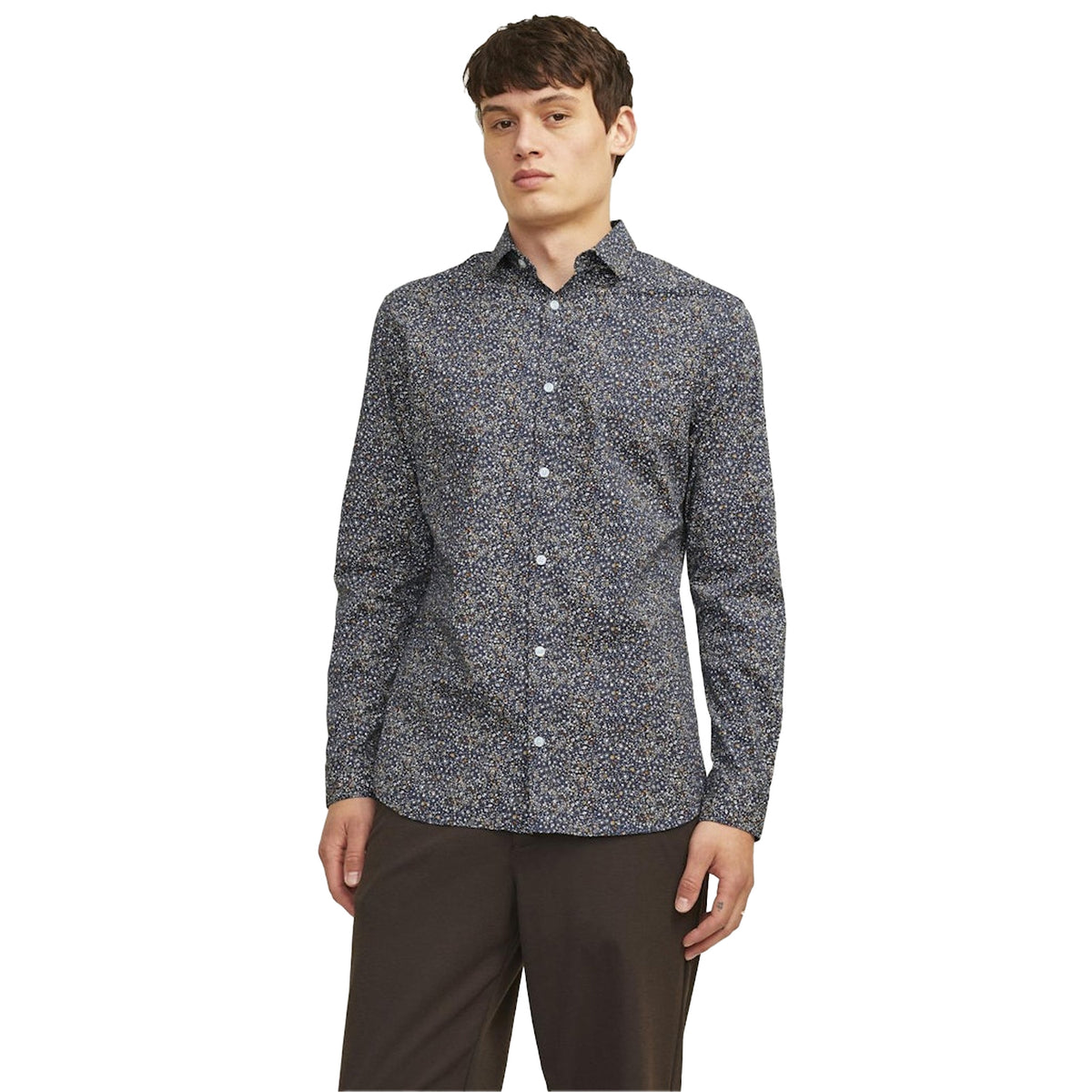 Night Sky - Lifestyle - Jack And Jones Mens Printed Slim Long-Sleeved Shirt